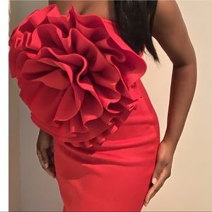 Unique red gown